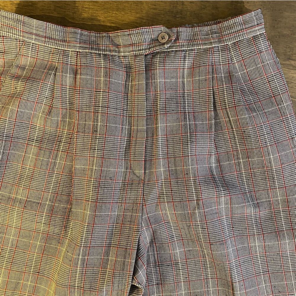 Vintage Plaid Gray and Red Straight Leg Pants - Picture 3 of 6